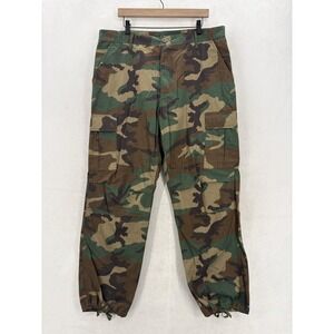 Rothco BDU Cargo Pants Mens Large Green Woodland Camo Adjustable Waist Army Camp